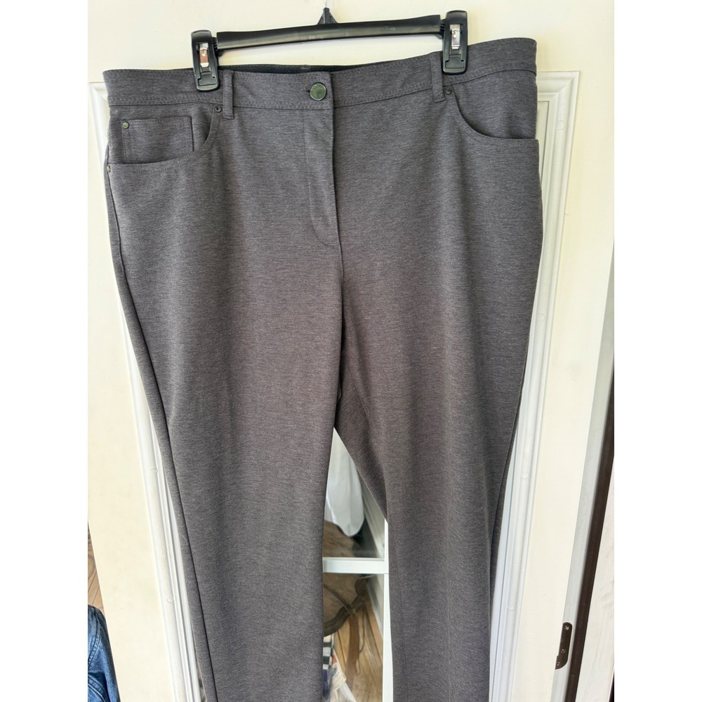 Chico's So Slimming Heather Charcoal Gray Stretchy Dress Pants Sz 3 (XL)Workwear